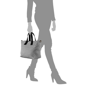 Cassandra Borsa tote Donna.Pelle autentica Camoscio Inciso Intrecciato