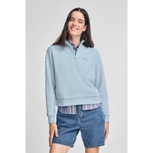 Felpa blu chiaro boxy fit con logo in gomma Polo Club