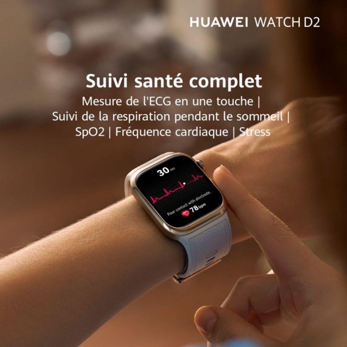 Montre connectée HUAWEI Watch D2 Cuir Blanc