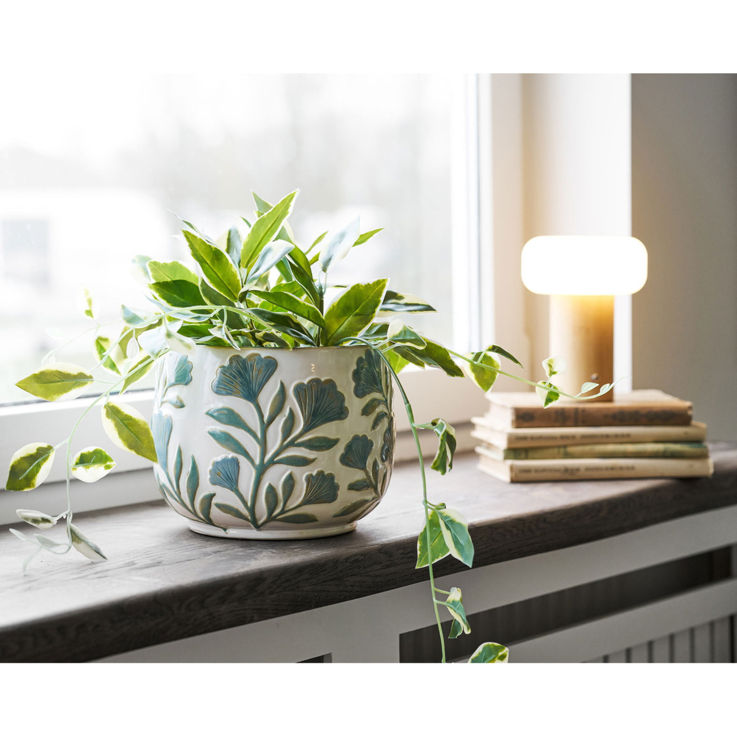Cachepot in ceramica bianco mix Vikasa Home ø22,5x17,5 cm