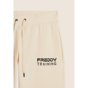 Pantaloni slim cropped con fondo in costina