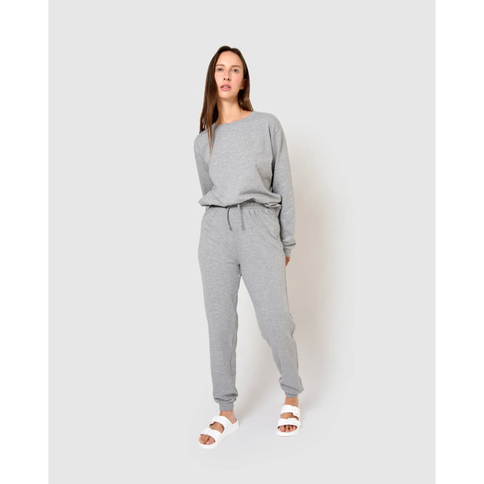 Pantalón largo básico deportivo gris claro