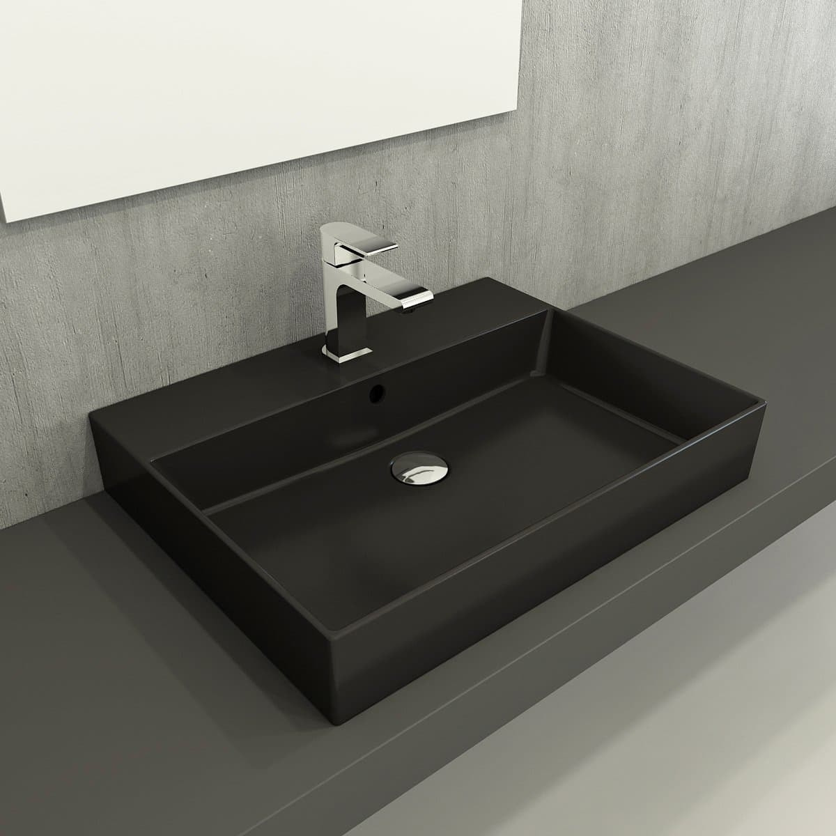 Lavabo rectangulaire noir mat SAT Infinitio 60,5x46,5 cm (SATINF6046BKM)