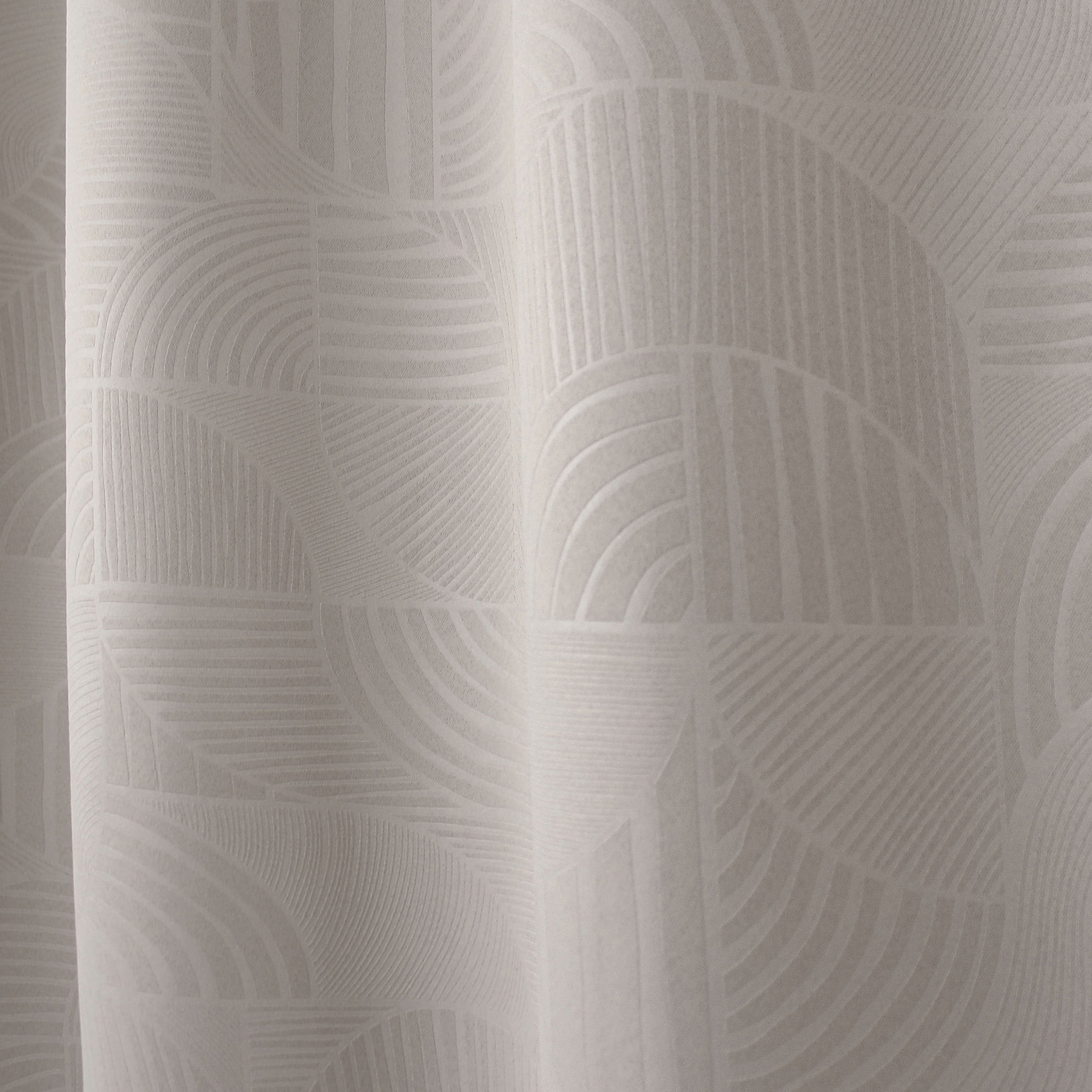 Rideau à oeillets occultant imprimé géométrique - Naturel