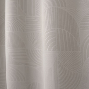 Rideau à oeillets occultant imprimé géométrique - Naturel