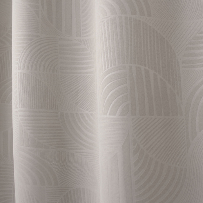 Rideau à oeillets occultant imprimé géométrique - Naturel