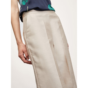 Motivi - Pantaloni cropped effetto shantung - Beige