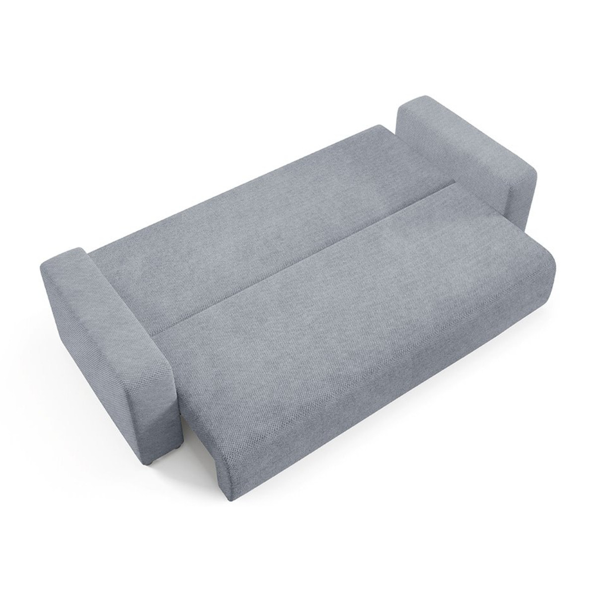 GLORIA - Canapé droit convertible 3 places en tissu gris foncé