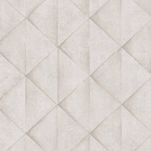 Papier peint aspect carreau en béton - Crème