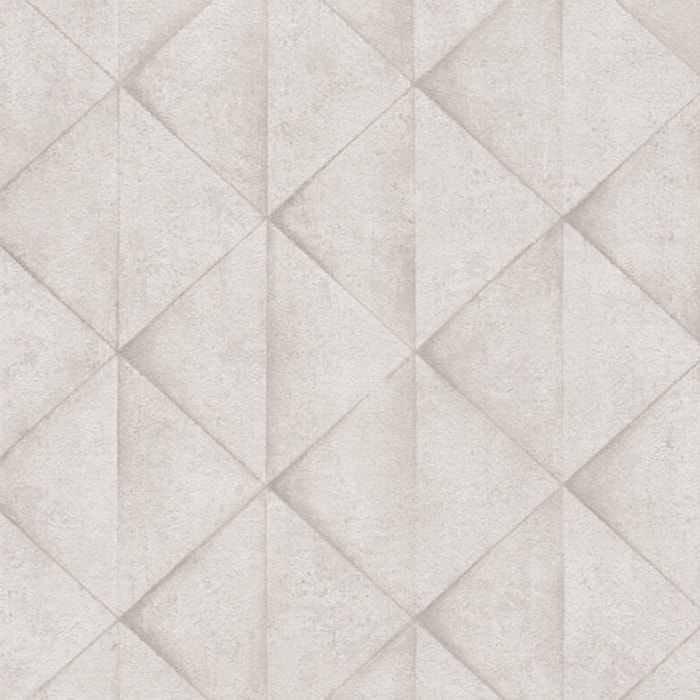 Papier peint aspect carreau en béton - Crème