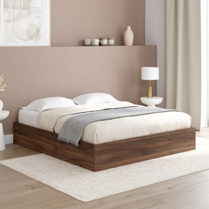 Lit coffre Malta 160x200cm effet bois noyer