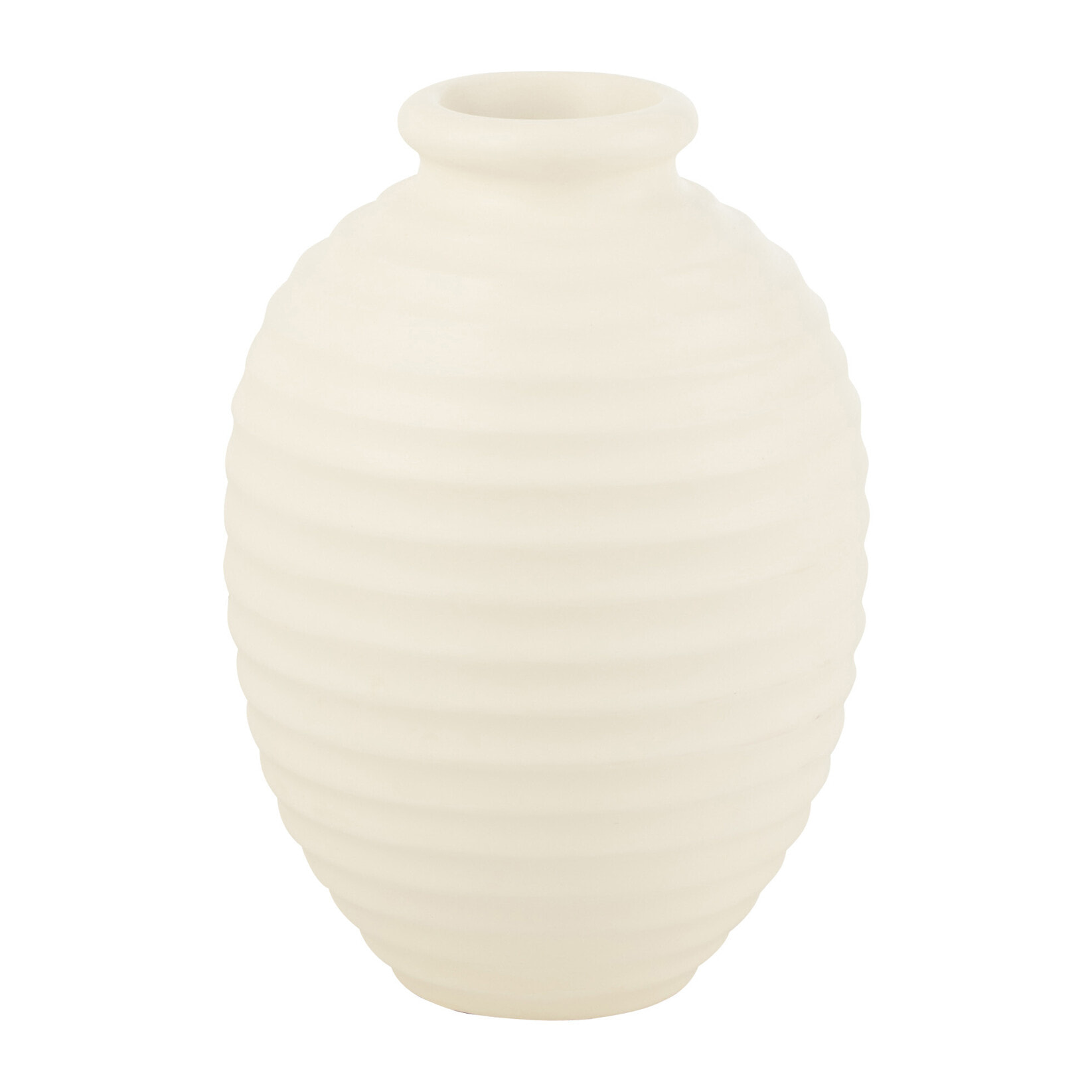 J-Line Cachepot Oval Terracotta Blanc Small