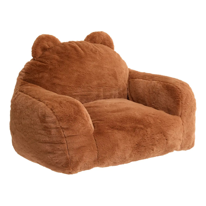 Fauteuil Compressé Muzi Mini Ourson Marron 60x52x65 cm