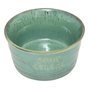 Bol inscription Soup Cereal bleu emeraude 50cl