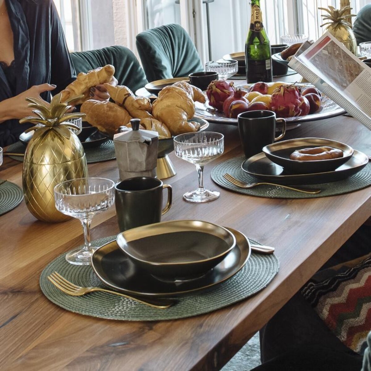 Assiettes creuses Vibrations 19cm vertes set de 4 Kare Design