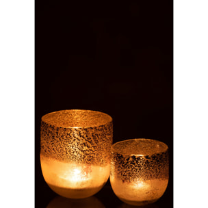 J-Line photophore Milano - verre - gris/rose - large