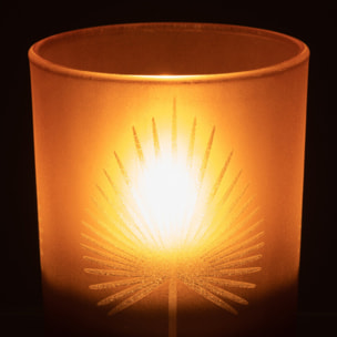 J-Line photophore Feuilles De Palmier - verre - beige - small - 6 pcs