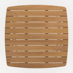 Table de jardin pliante carré en bois d'acacia huilé 2 personnes - Siquijor