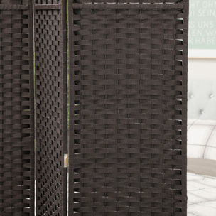 Biombo de 6 Paneles 240x170 cm Separador de Ambientes Plegable Biombo Separador de Ambientes para Salón Dormitorio Oficina Marrón