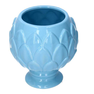 Vaso calice in ceramica azzurro cm ø20,5h21,5