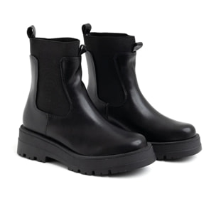 Biker con elastico laterale fondo carrarmato - NERO