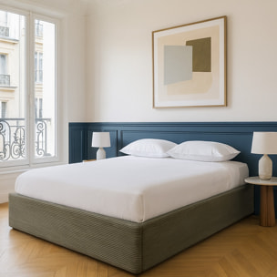 Lit coffre en velours côtelé - HANDY