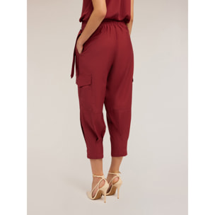 Motivi - Pantaloni cargo con cintura - Bordeaux
