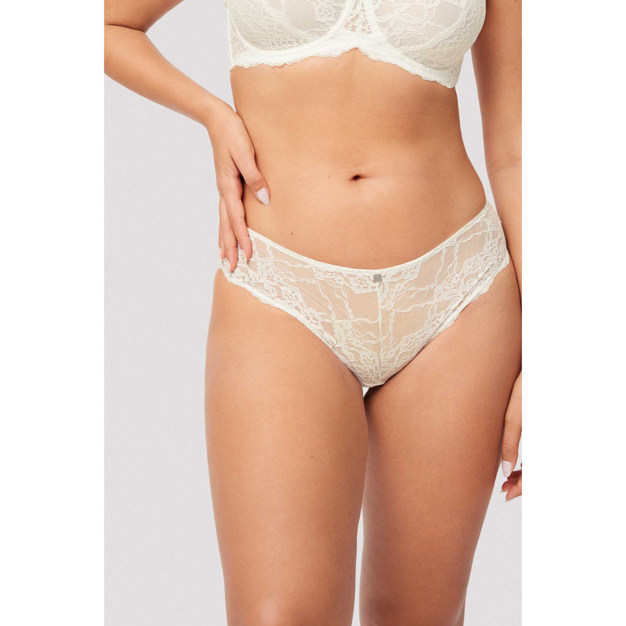 Slip midi in pizzo avorio