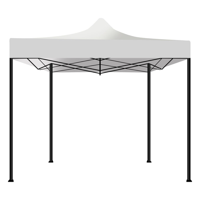 Tenda / Gazebo Per Giardino 3X3 Impermeabile Tendone Pieghevole Per Fiere E Mercati Colore Bianco