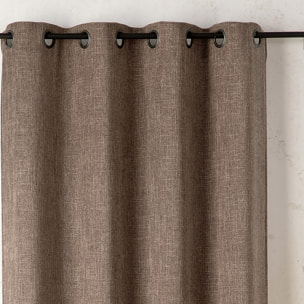 Rideau tamisant  - Effet lin authentique - Taupe
