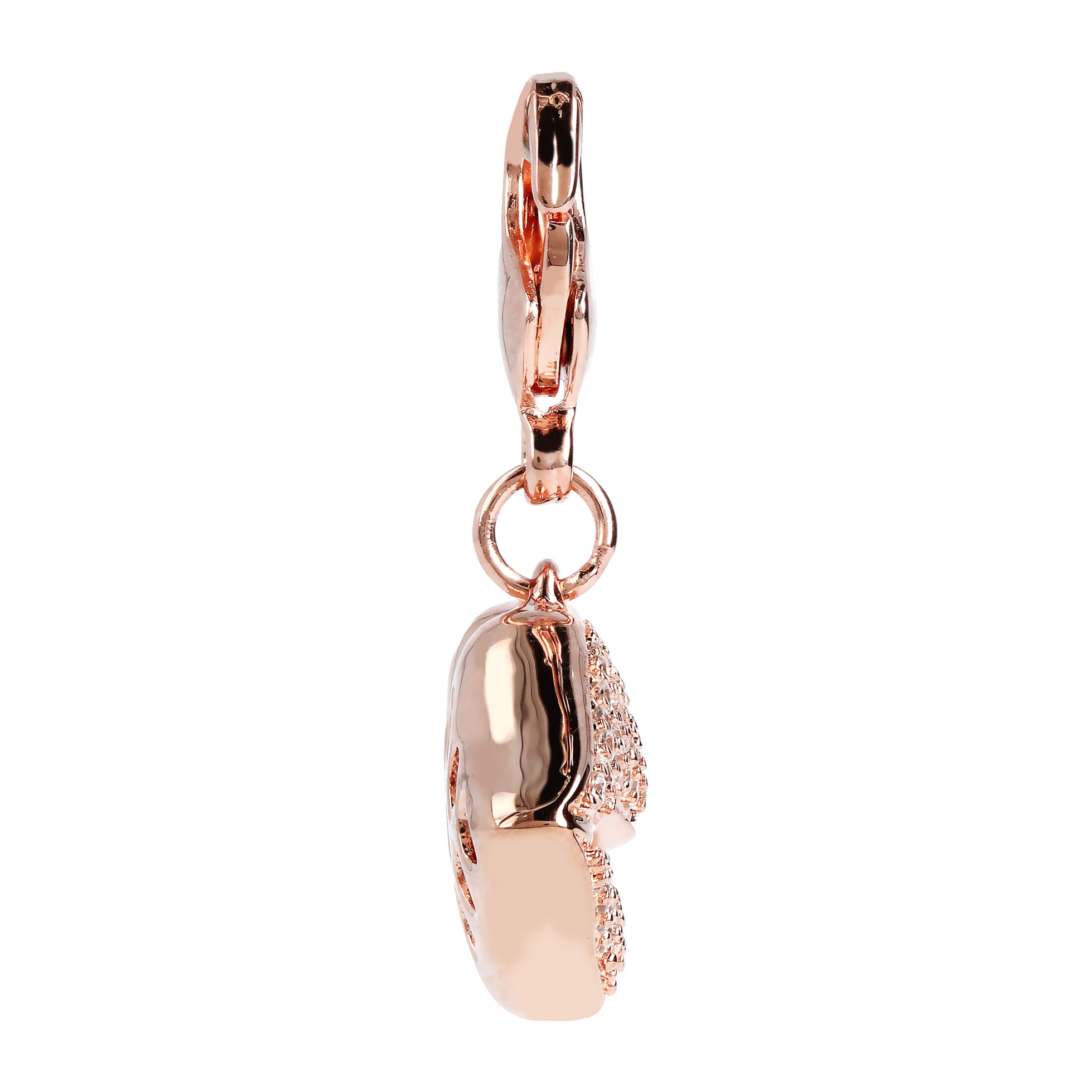 Pendente Labbra placcato Oro Rosa 18Kt con Pavé in Cubic Zirconia