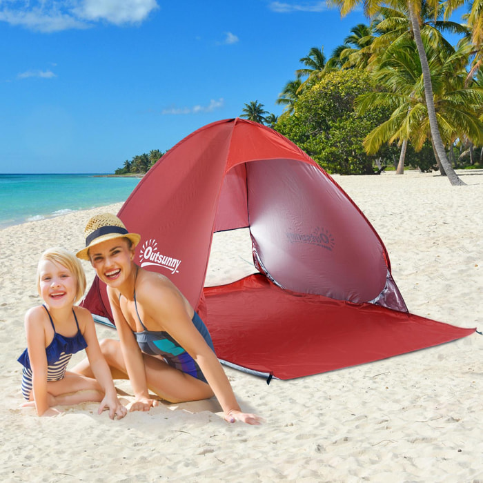 Abri de plage tente pop-up rouge