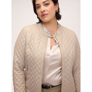 Fiorella Rubino - Giacca biker trapuntata a rombi - Beige