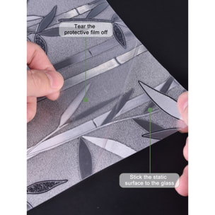 Rouleau occultant vitrostatique bambous pour fenêtre au mètre - Film Anti Regard Electrostatique Occultant Vitre Anti UV