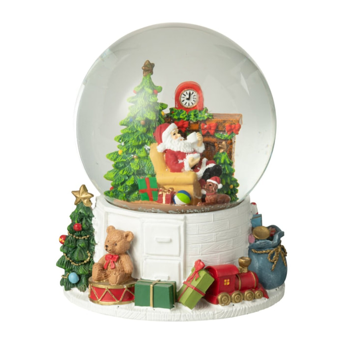 J-Line décoration Boule De Neige Père Noël - plastique - mix