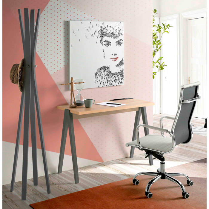 Perchero Naturaleza madera haya gris 182x42x42 cm