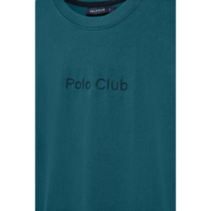 Camiseta azul de manga corta y cuello redondo con logotipo Polo Club