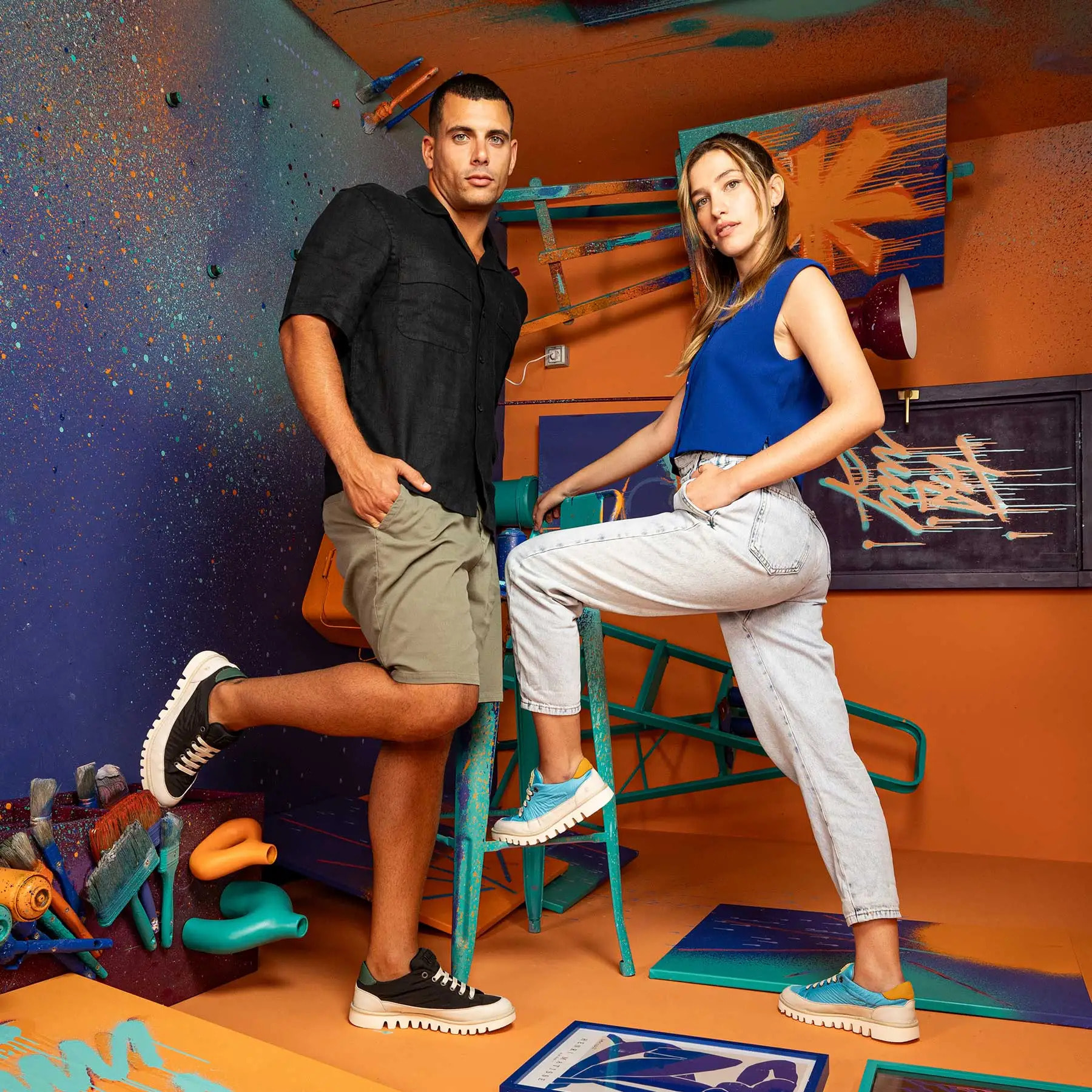 Zapatos 1596 NYLON KAKI/ ONTARIO color Kaki