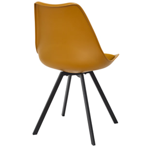 Chaise Avec Coussin Atome Jaune - Lot De 4