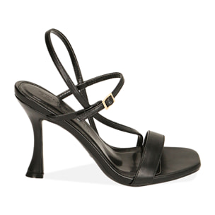 Sandalias negras, tacón de 9,5 cm