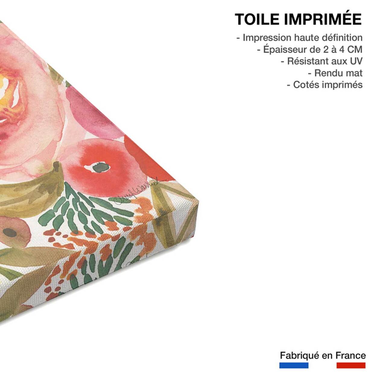 Tableau fleurs pivoine Toile imprimée