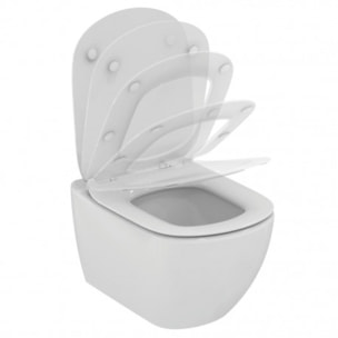 Pack WC Bâti autoportant + WC Ideal Standard Tesi Aquablade sans bride + Plaque Chrome mat (SMART-Tesi-572)