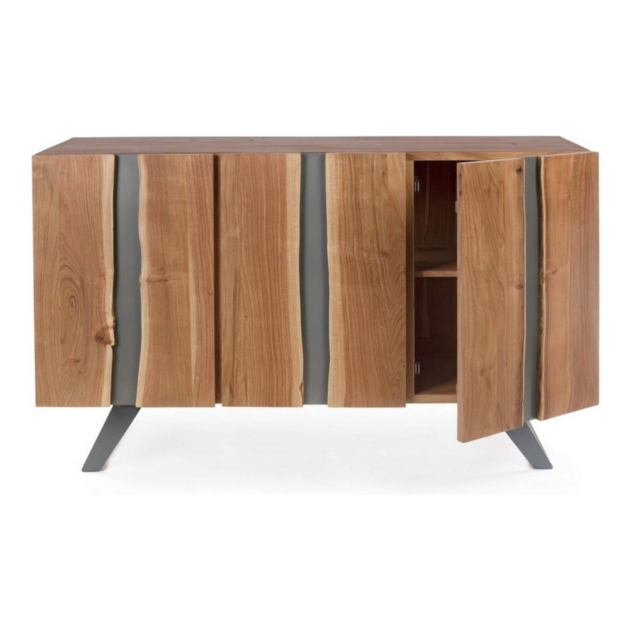 CREDENZA ACHILLE 90CM 3A ACACIA E METALLO VERTI
