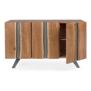 CREDENZA ACHILLE 90CM 3A ACACIA E METALLO VERTI