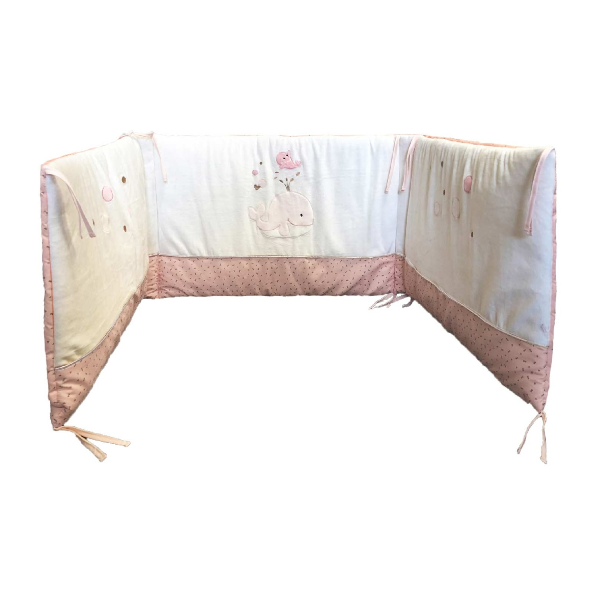 Tour de lit brodé baleines - Multicolore