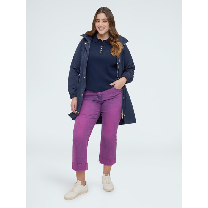 Fiorella Rubino - Jeans Kick Flare lavado morado desgastado - Violeta