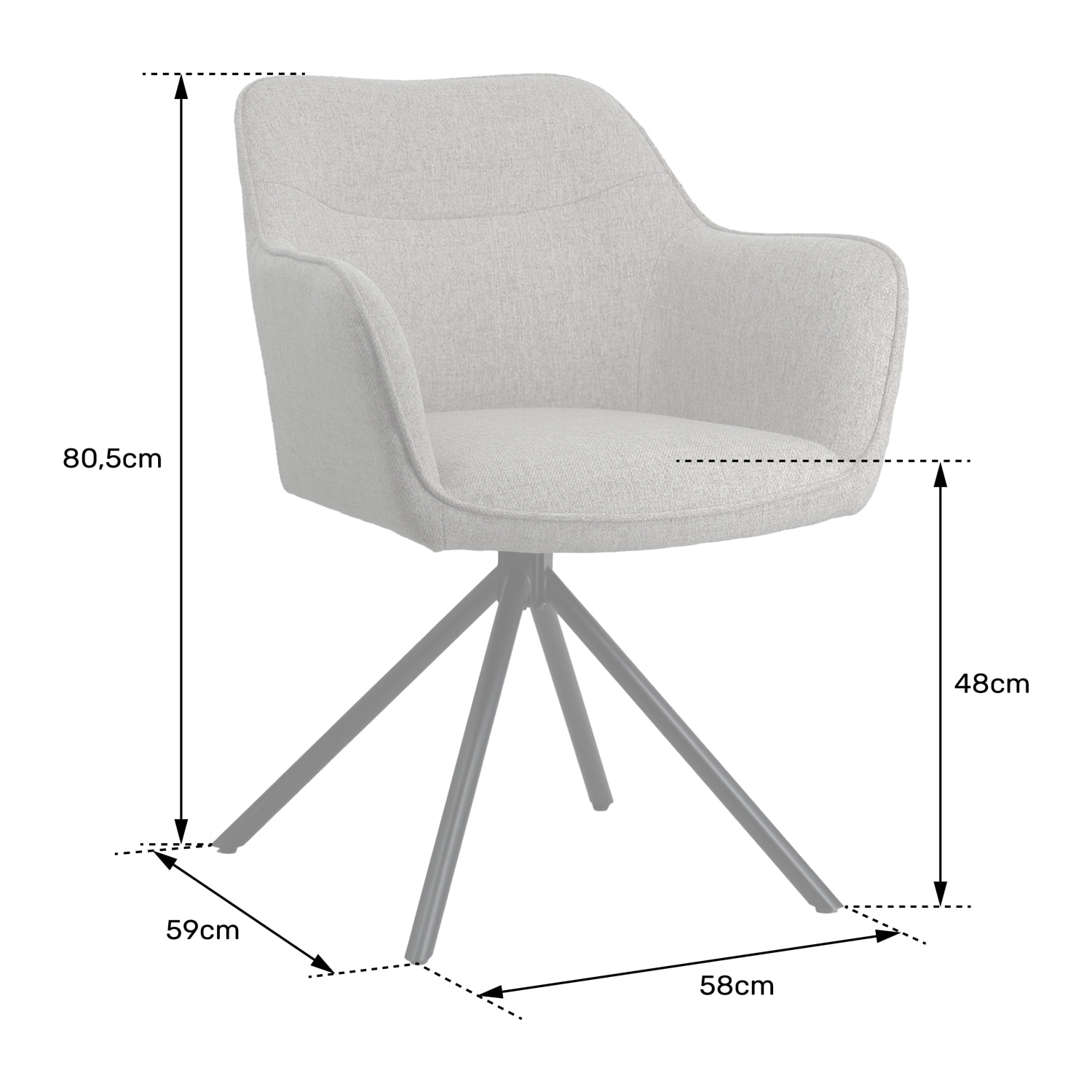 Lot de 2 chaises en tissu vert DANNA