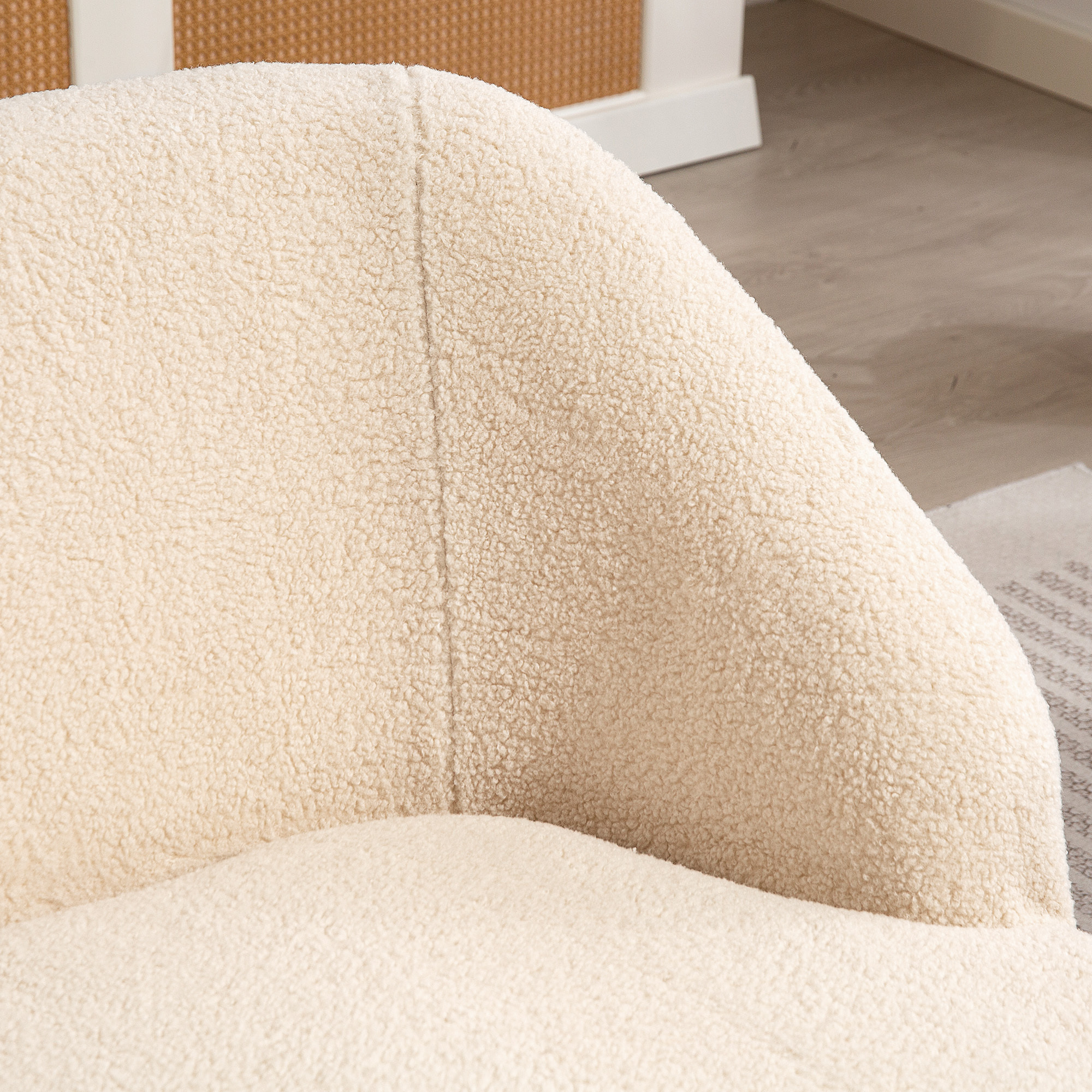 Canapé 2 places bouclette beige dim. 142 x 85 x 73,5 cm aucun montage