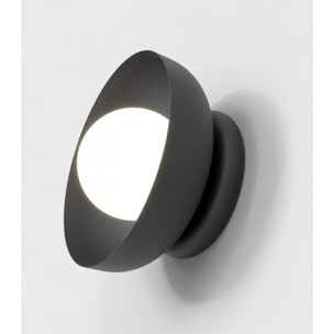 Lampada da parete Ozzy in acciaio nero opaco