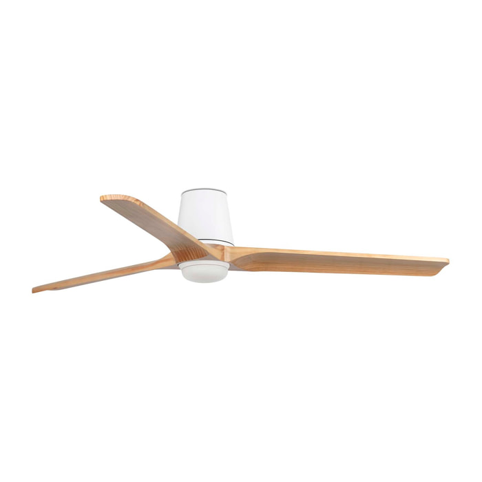 HEYWOOD TUB LED L Ventilatore a soffitto bianco/pin